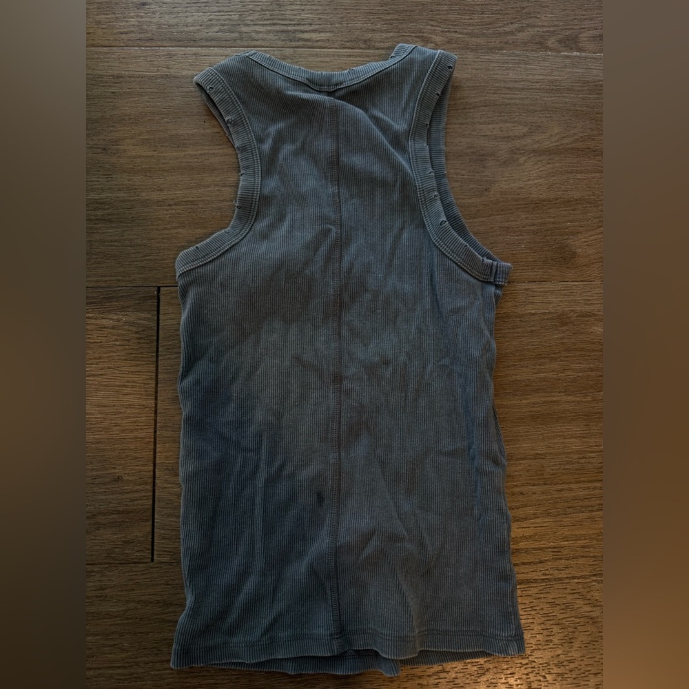 Zara Ribbed Racerback Gray Tank - Picture 2 of 3